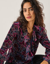 Milena Devor&eacute; Ruffle Blouse, Purple (PURPLE), large