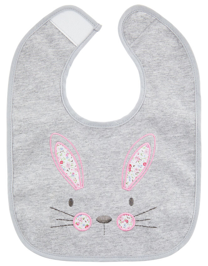 Baby Bunny Hat and Bib Set, Grey (GREY), large