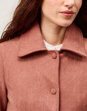 Sierra Scallop Faux Suede Jacket, Pink (ROSE), large