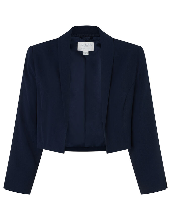 Juni Cropped Jacket Blue Women's Jackets Monsoon UK.