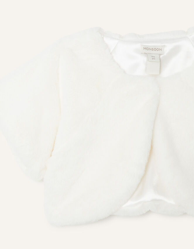 Faux Fur Shrug, Ivory (IVORY), large