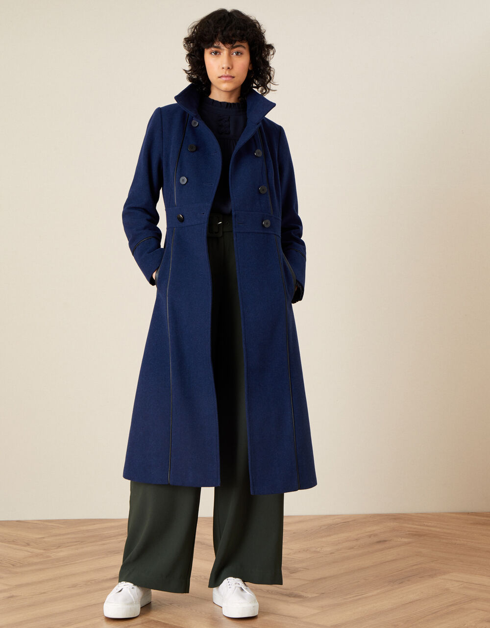 Women Women's Clothing | Rosalee PU Tipped Coat Blue - FA71929