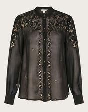 Greta Embellished Blouse, Black (BLACK), large