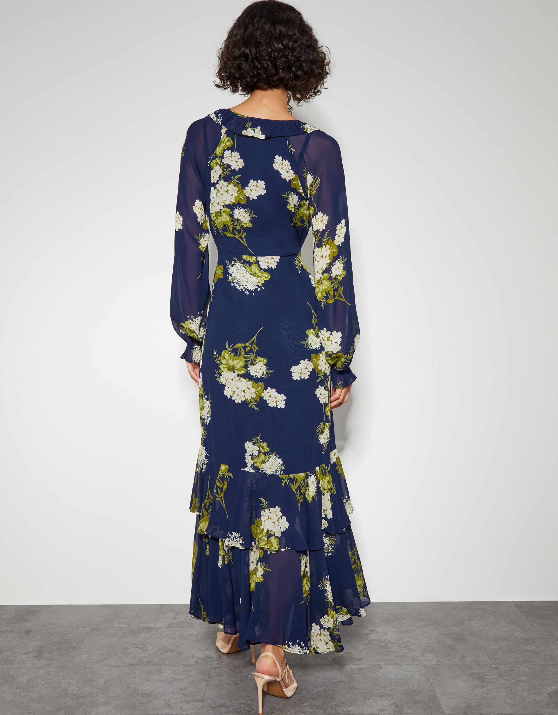 Monsoon navy floral dress clearance