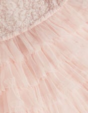 Taylor Sequin Lace Tiered Party Dress, Pink (PINK), large