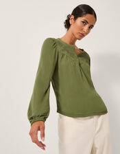 Fila Floral Embroidered Blouse, Green (GREEN), large