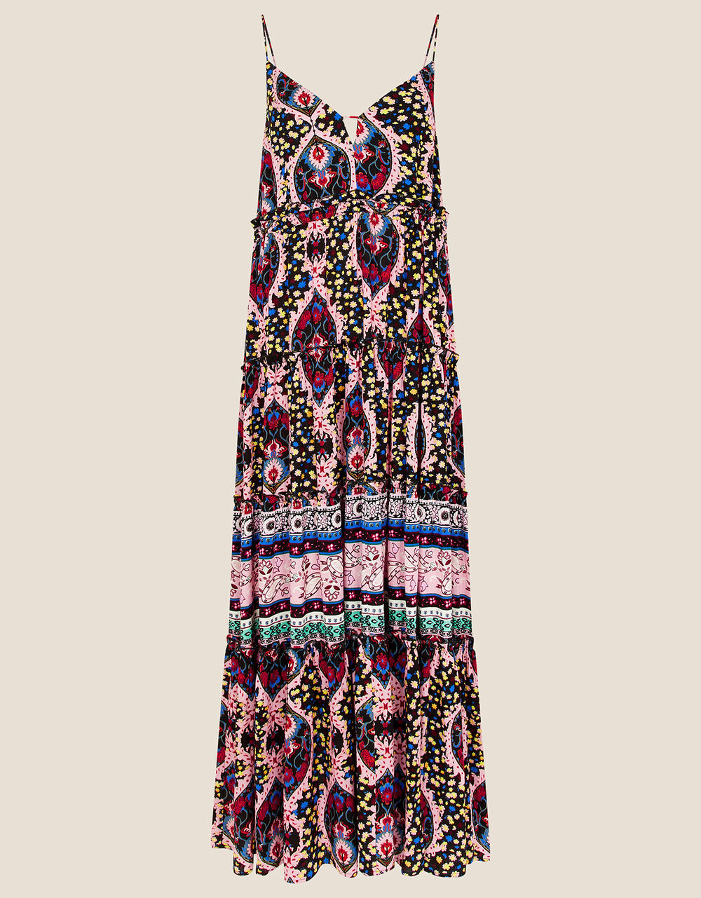 Women Dresses | Strappy Print Maxi Dress in LENZING™ ECOVERO™ Multi - QO18460