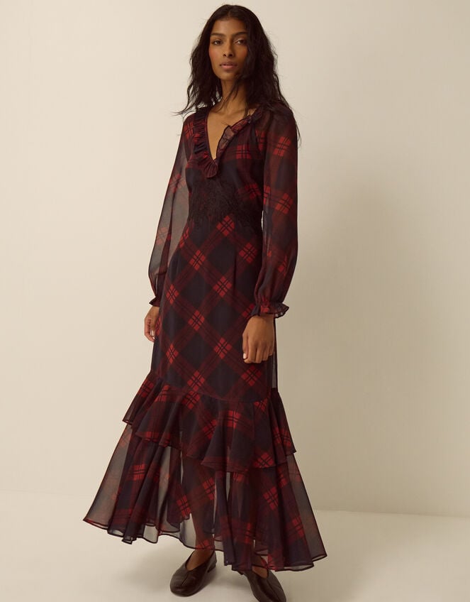 Rowena Check Lace Midi Dress