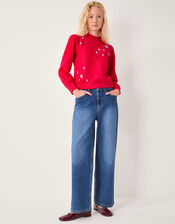 Erika Gemstone Embellished Jumper, Red (RED), large