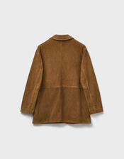 East Reggie Chestnut Brown Suede Jacket, Brown (BROWN), large