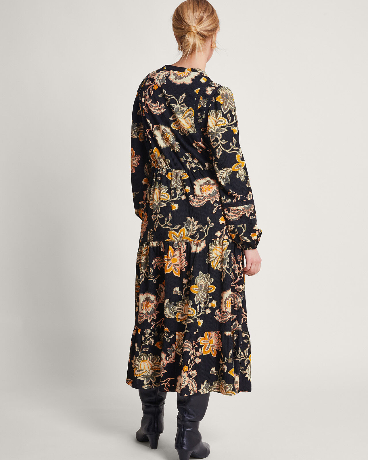 Juliet Floral Midi Shirt Dress Black Midi Dresses Monsoon UK