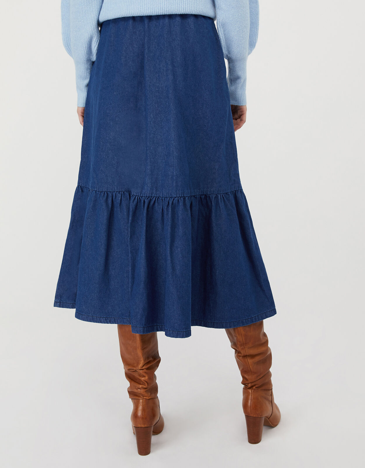 Monsoon blue 73 denim skirt discount