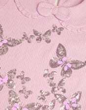 Sequin Butterfly Long Sleeve Top, Purple (LILAC), large