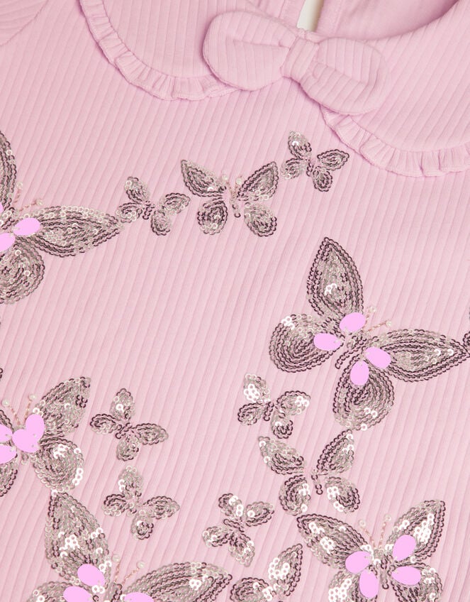 Sequin Butterfly Long Sleeve Top, Purple (LILAC), large