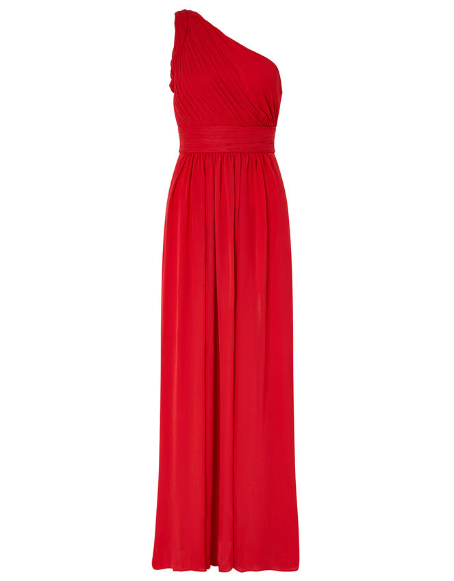 Dani One-Shoulder Maxi Dress, Red (RED), large