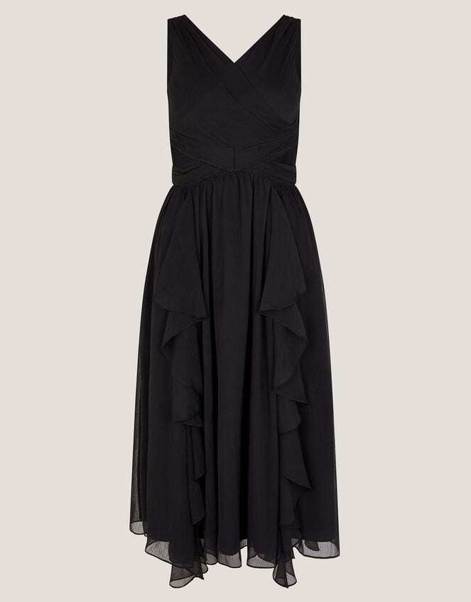 Clemmie Cut-Out Ruffle Prom Dress, Black (BLACK), large