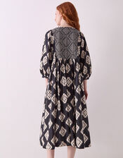 East Kaira Cotton Midi Dress, Black (BLACK WHITE), large