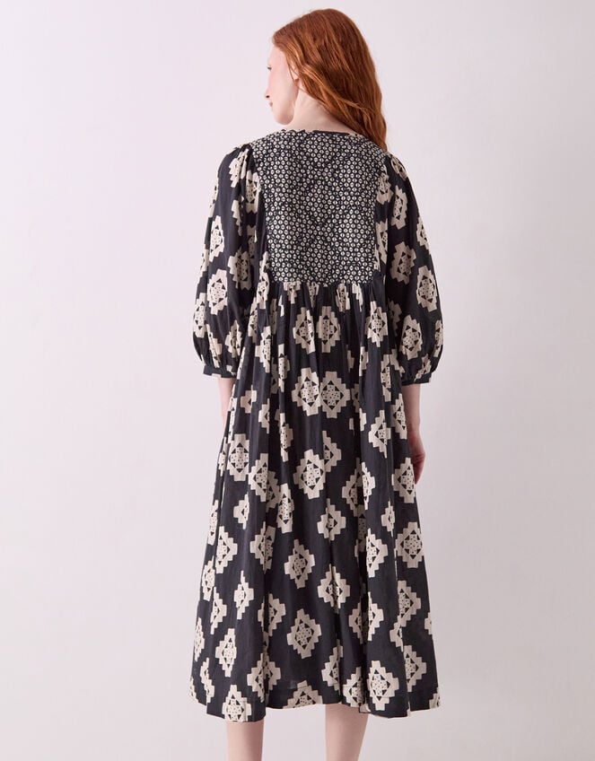 East Kaira Cotton Midi Dress, Black (BLACK WHITE), large