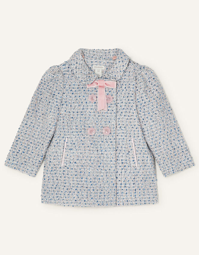 Baby Tweed Coat, Blue (BLUE), large