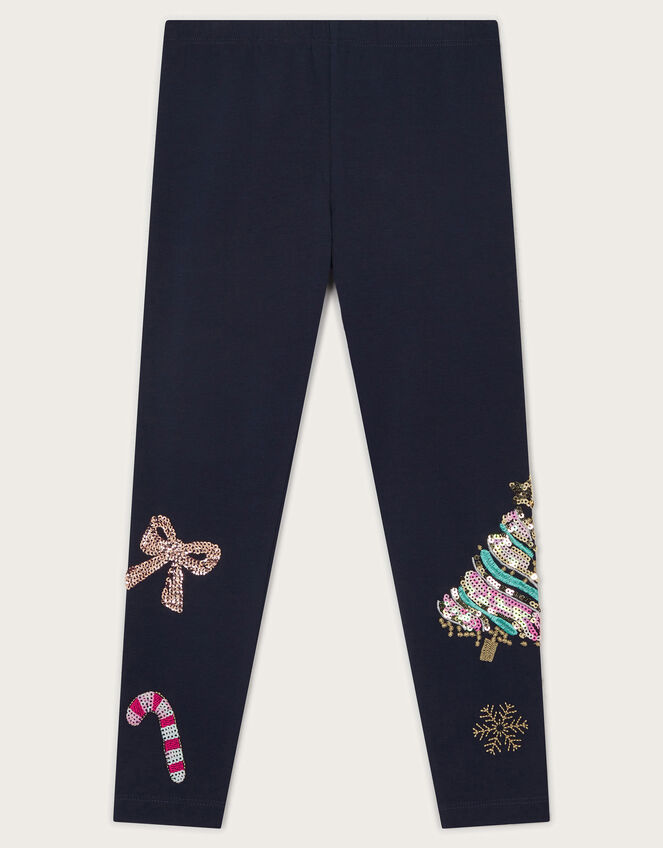 Christmas Sequin Leggings, Blue (NAVY), large