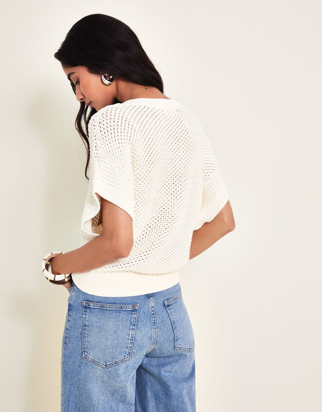 Sia Short Sleeve Jumper, Ivory (IVORY), large