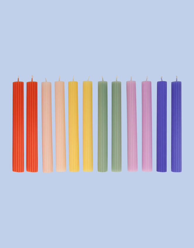 12Pack Meri Meri Rainbow Ribbed Candles