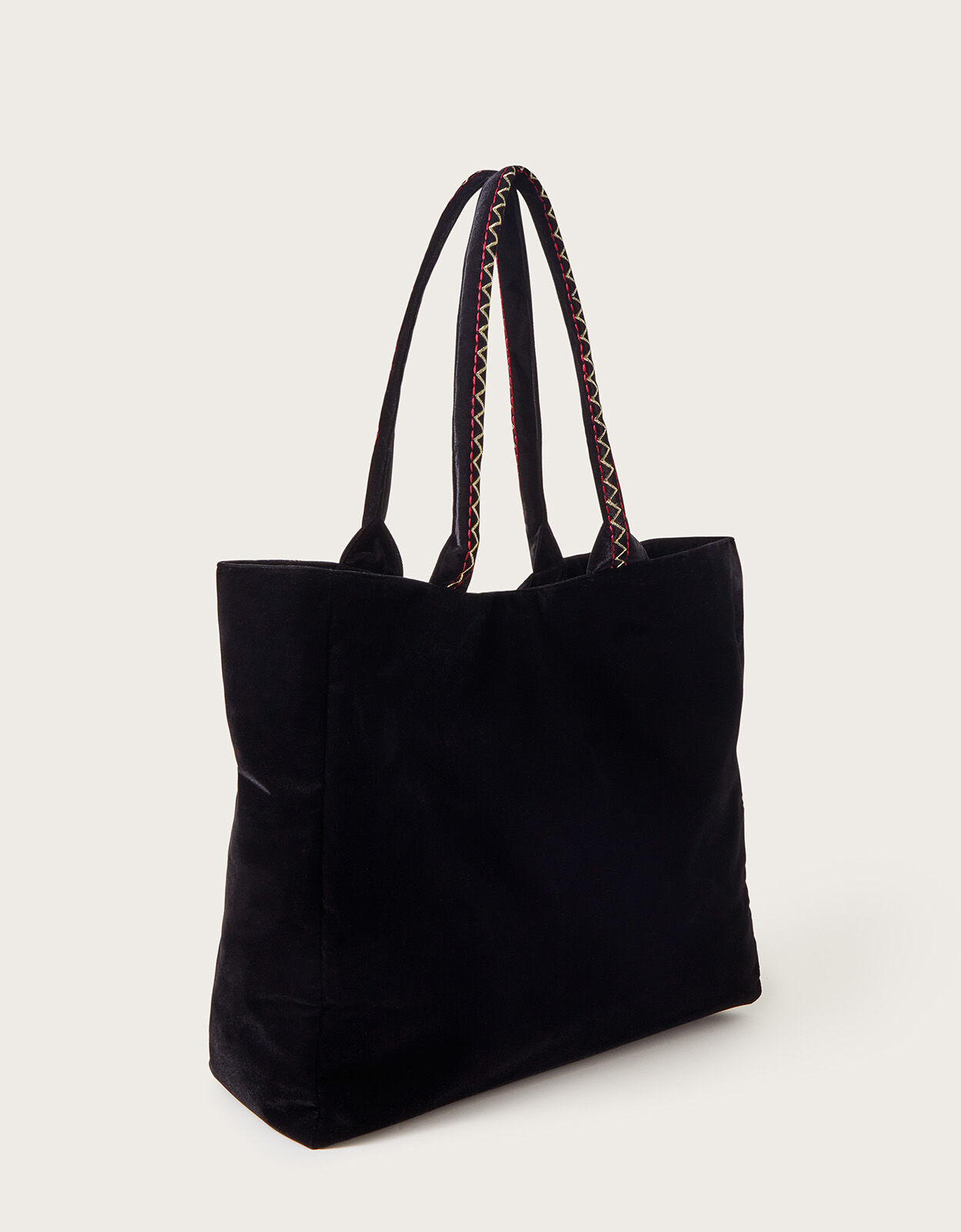Black velvet tote bag discount
