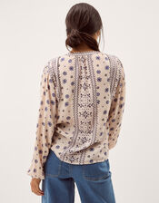 Bonny Print Blouse, Ivory (IVORY), large