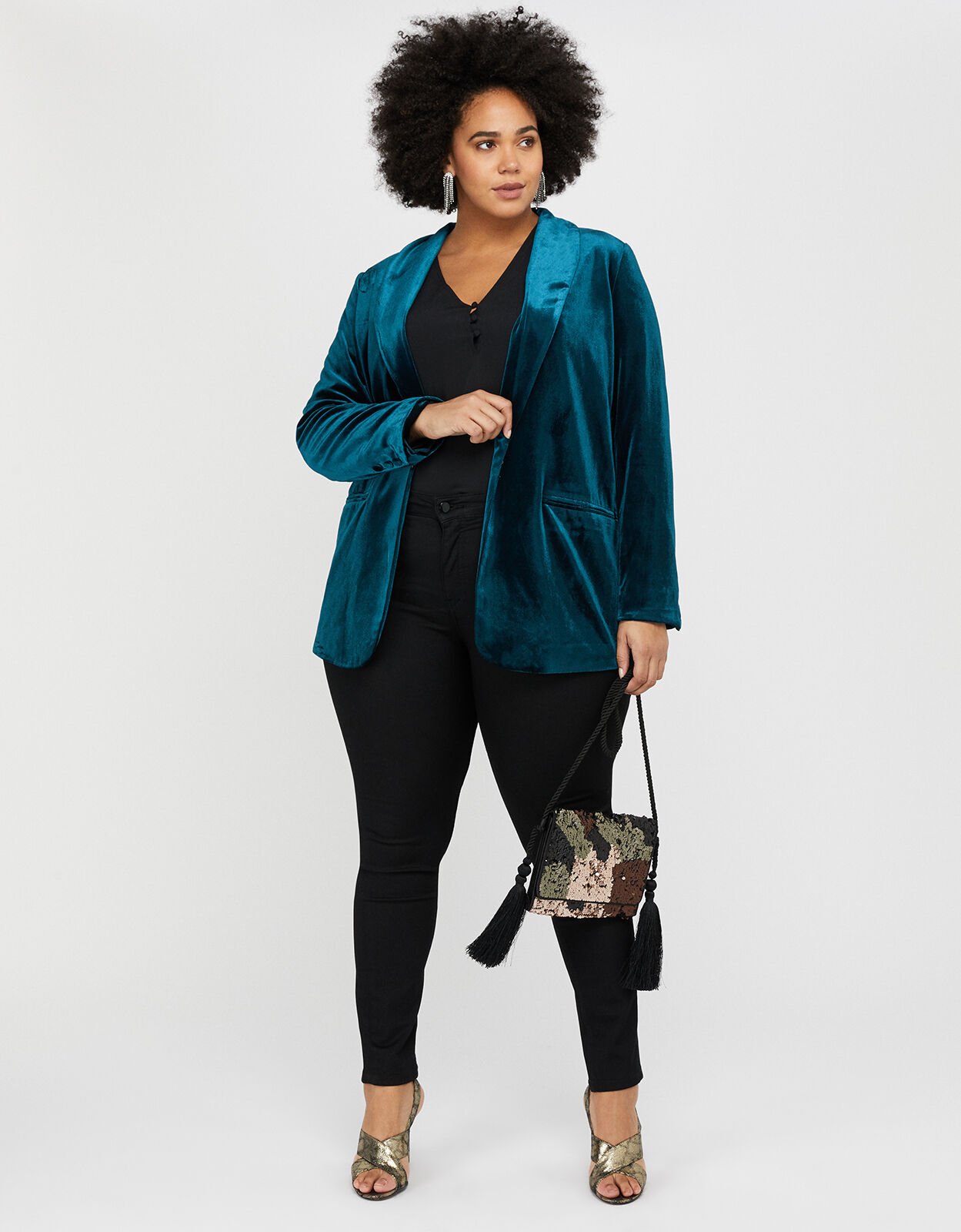 Tilly Velvet Jacket Teal