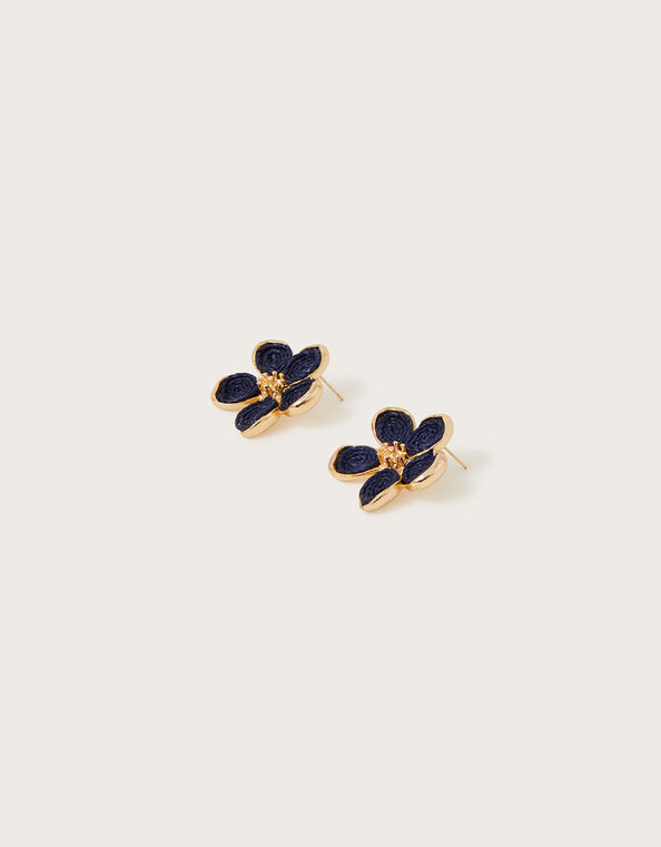 Statement Flower Stud Earrings, , large