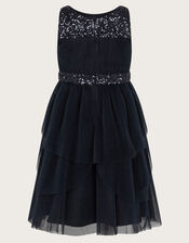 Abbey Sequin Pleated Tulle Dress, Blue (NAVY), large