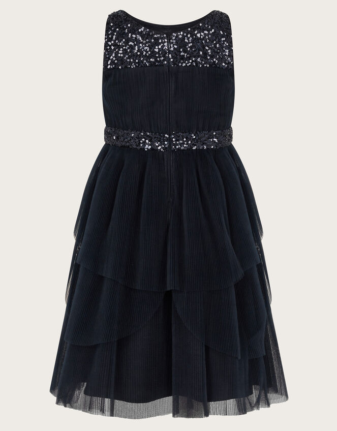 Abbey Sequin Pleated Tulle Dress, Blue (NAVY), large