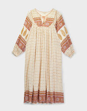 East Tilly Print Smock Dress, Yellow (MUSTARD), large