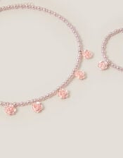 Flower Pearl Necklace & Bracelet Set, , large