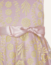Angelina Hanky Hem Glitter Print Dress, Pink (PINK), large