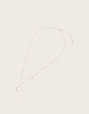Delicate Moon and Star Pendant Necklace, , large