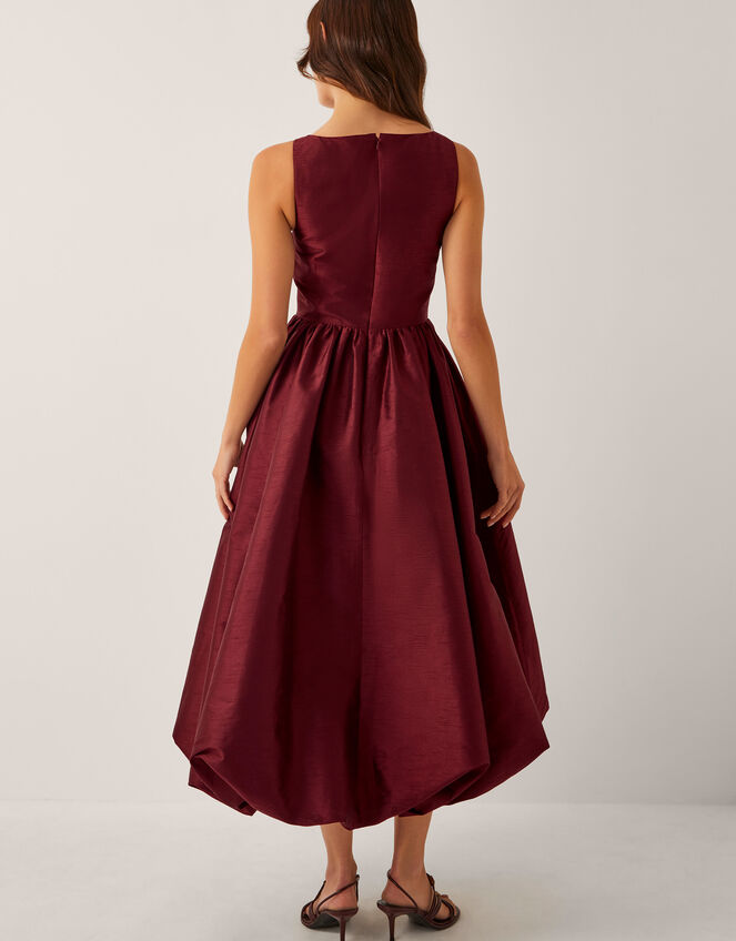 Mya Fit and Flare Midi Dress, Red (BURGUNDY), large
