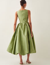Mya Fit and Flare Midi Dress, Green (KHAKI), large