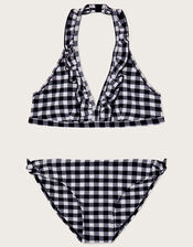 Gingham Bikini Set, Black (BLACK), large
