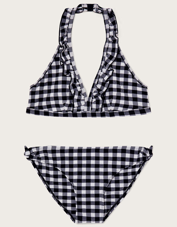Gingham Bikini Set, Black (BLACK), large