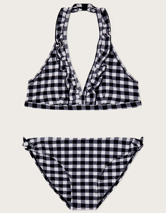 Gingham Bikini Set, Black (BLACK), large