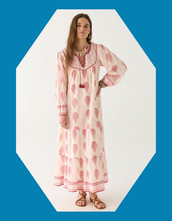 Maison Hotel Layla Print Midi Dress, Pink (PINK), large
