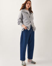 Clay Collar Cardigan, Grey (GREY), large