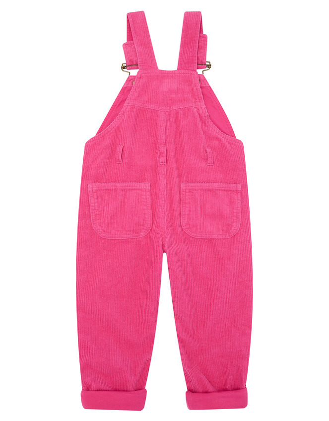 Dotty Dungarees Cord Dungarees, Pink (BRIGHT PINK), large