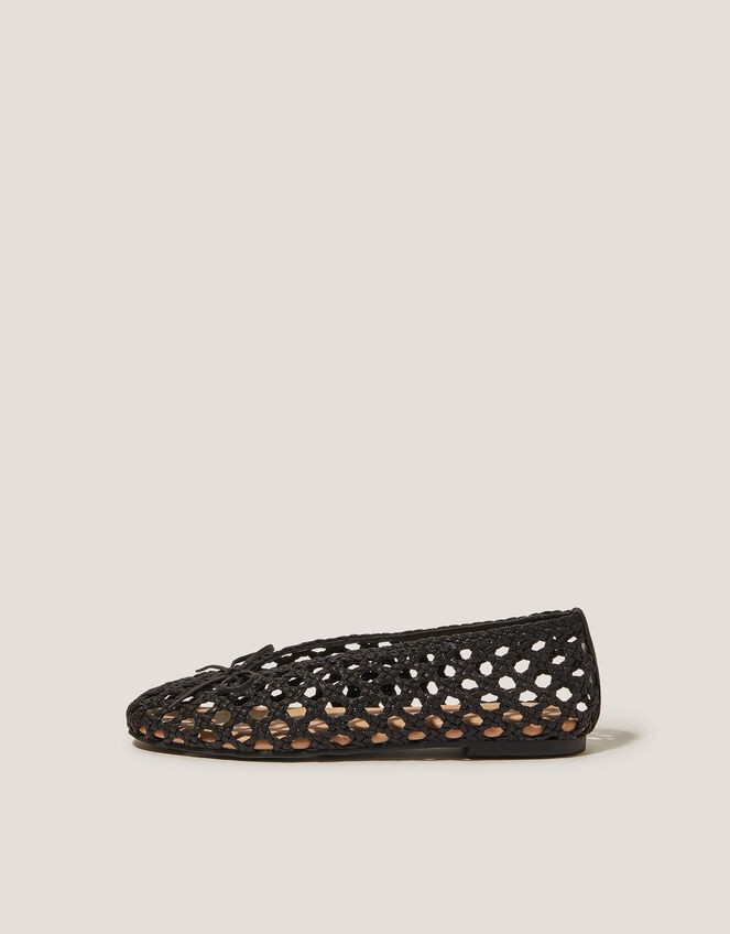 Betsy Woven Ballet Flats, Black (BLACK), large