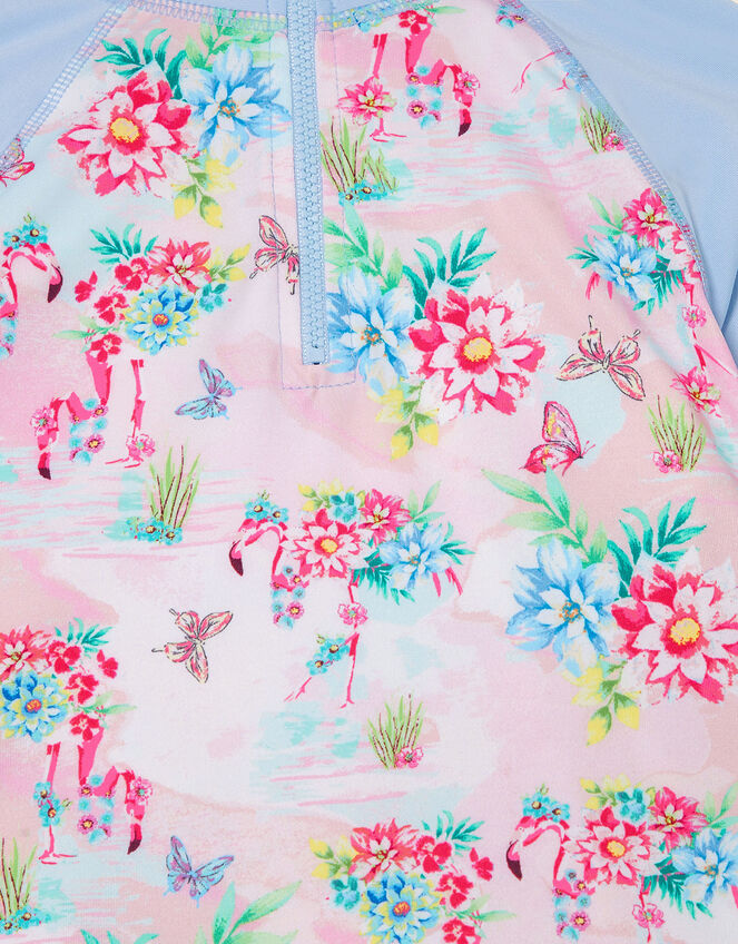 Flamingo Print Sunsafe Swim Set in Recycled Polyester, Pink (PINK), large