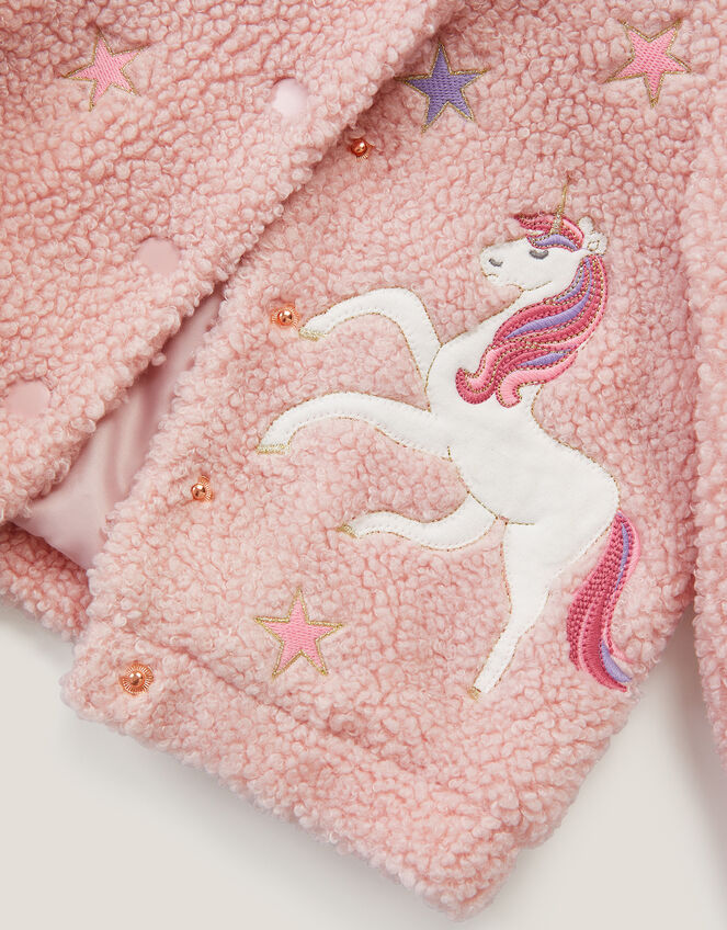 Baby Unicorn Faux Shearling Hoodie, Pink (PINK), large