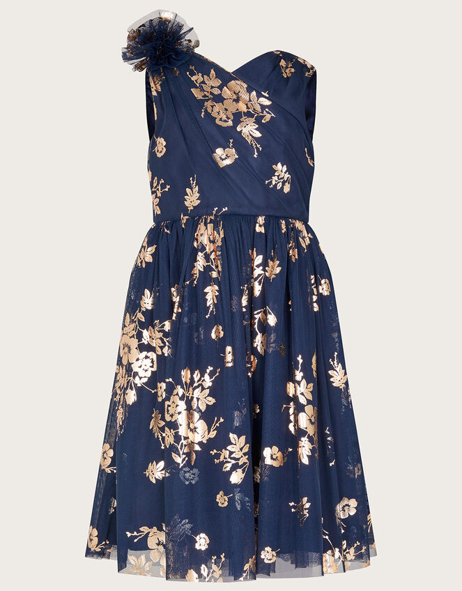Loralie Foil Print Dress, Blue (NAVY), large