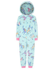Unicorn Sleepsuit with Recycled Fabric, Blue (AQUA), large