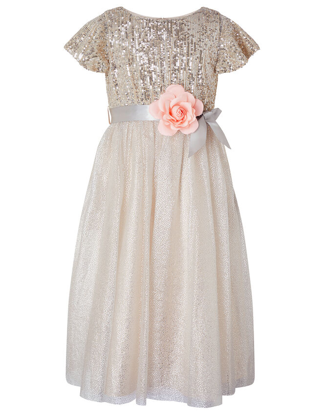 Bailea Sequin Sparkle Maxi Dress, Natural (CHAMPAGNE), large